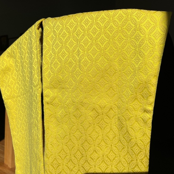 Banana Republic Yellow Brocade Cropped Ankle Pants Geometric Print Tailored - Picture 2 of 12